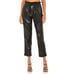 NEW ALICE + OLIVIA Liliana Vegan Leather Paperbag Pant Black Size Large