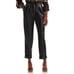 NEW ALICE + OLIVIA Liliana Vegan Leather Paperbag Pant Black Size Large
