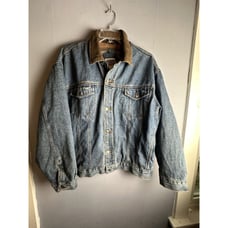 Vintage Cold Storage Foul Weather Gear Denim Trucker Jean Jacket 2XL Flannel