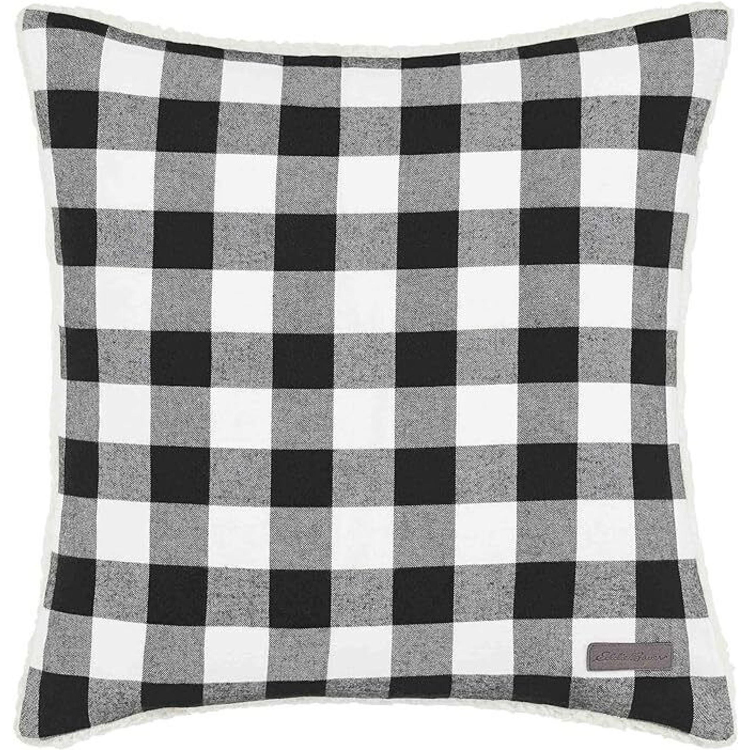 Eddie Bauer Lodge Grey Plaid One Decorative Pillow 20'' x 20''