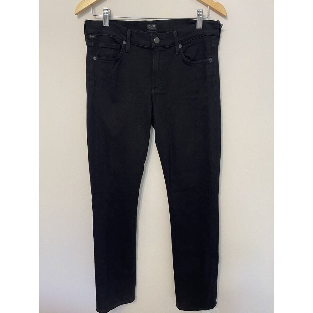 Citizens of Humanity Ava Low Rise Straight Leg Jeans Pants Trousers Tuxedo Black