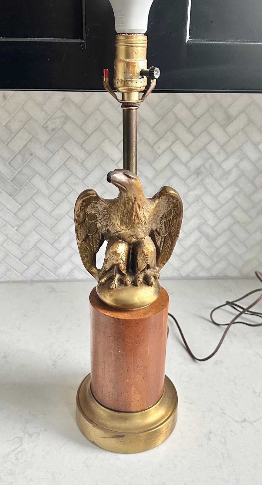 Vintage Brass Eagle Federal Lamp