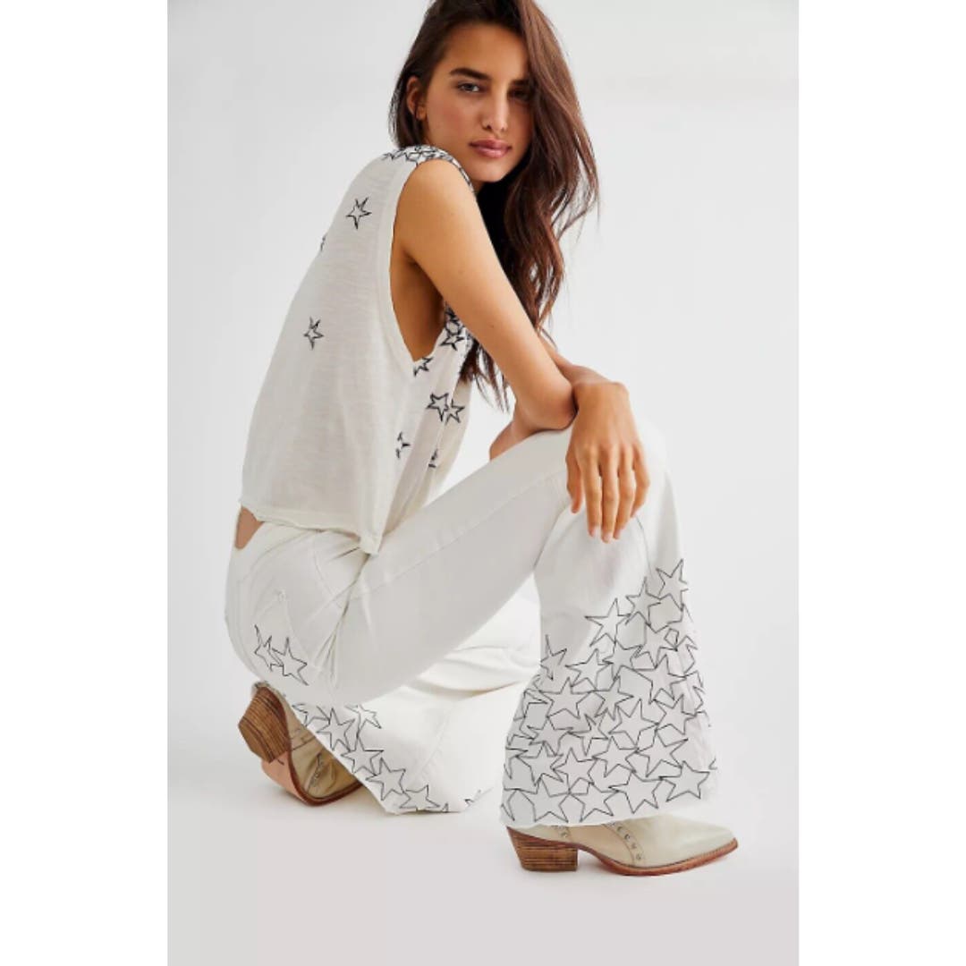 We The Free People Zandra Rhodes Just Float On Flare Jeans 24 High Rise *Read