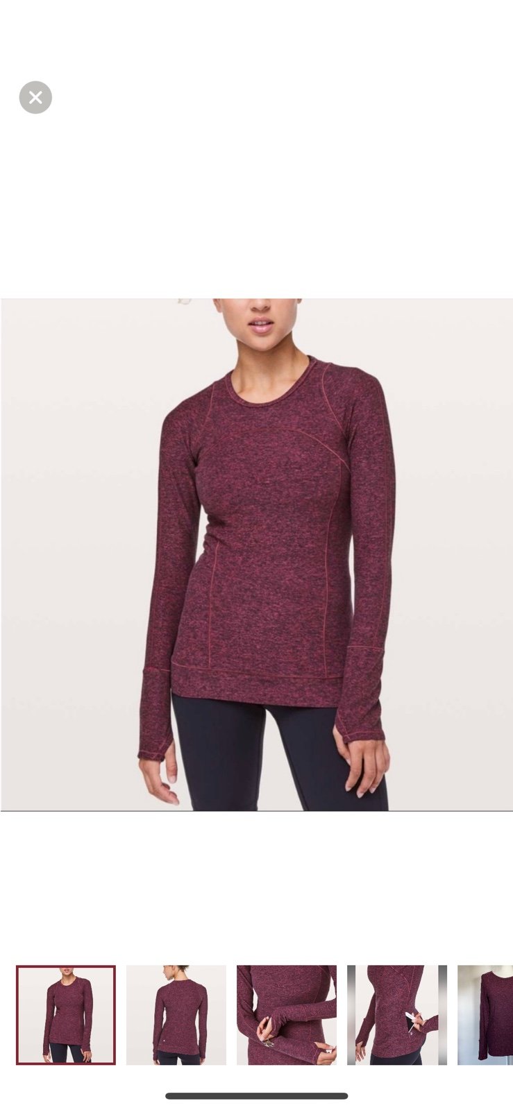 Lululemon Cypress Kiss Long Sleeve - Heathered Star Ruby / Black