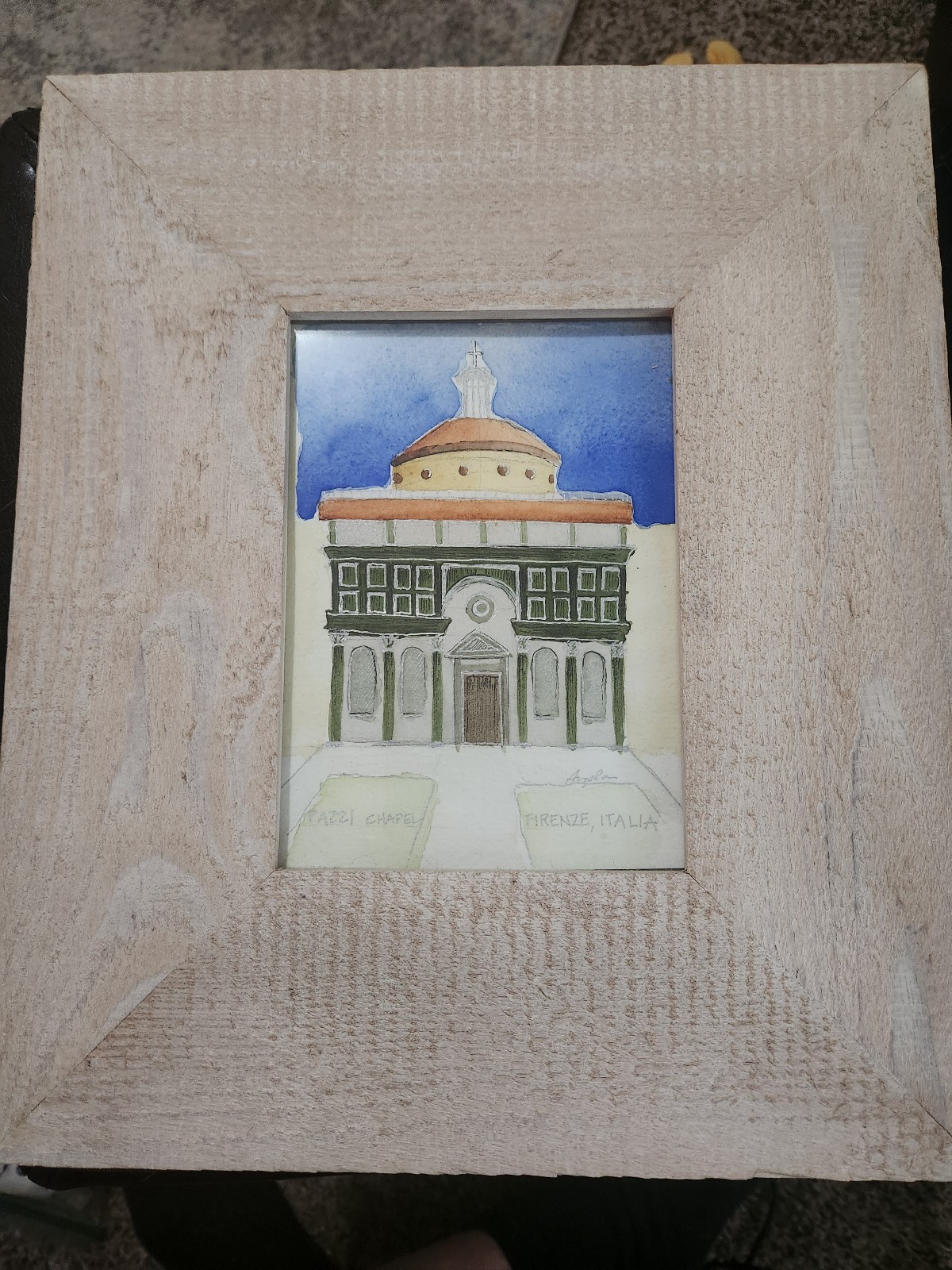 Painting of Pazzi Chapel in Firenze Italy- by Filippo Brunelleschi