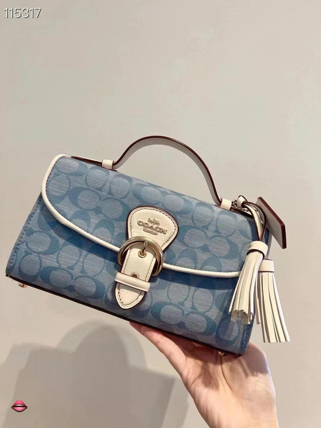 ❤️COACH KLEO Top Handle In Signature Chambray ~ NWT C8513 398