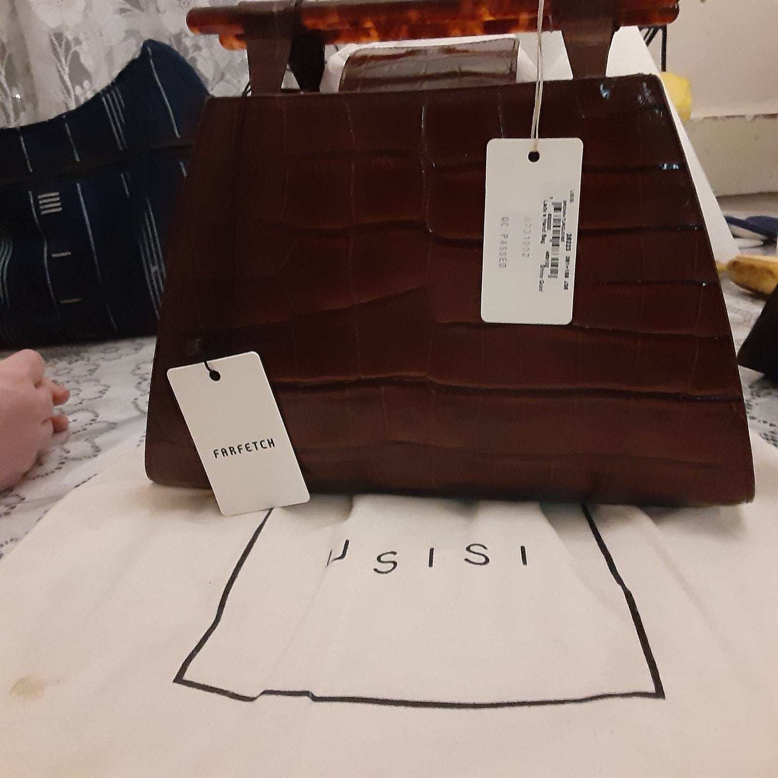 Usisi brown turquoise hand bag NEW