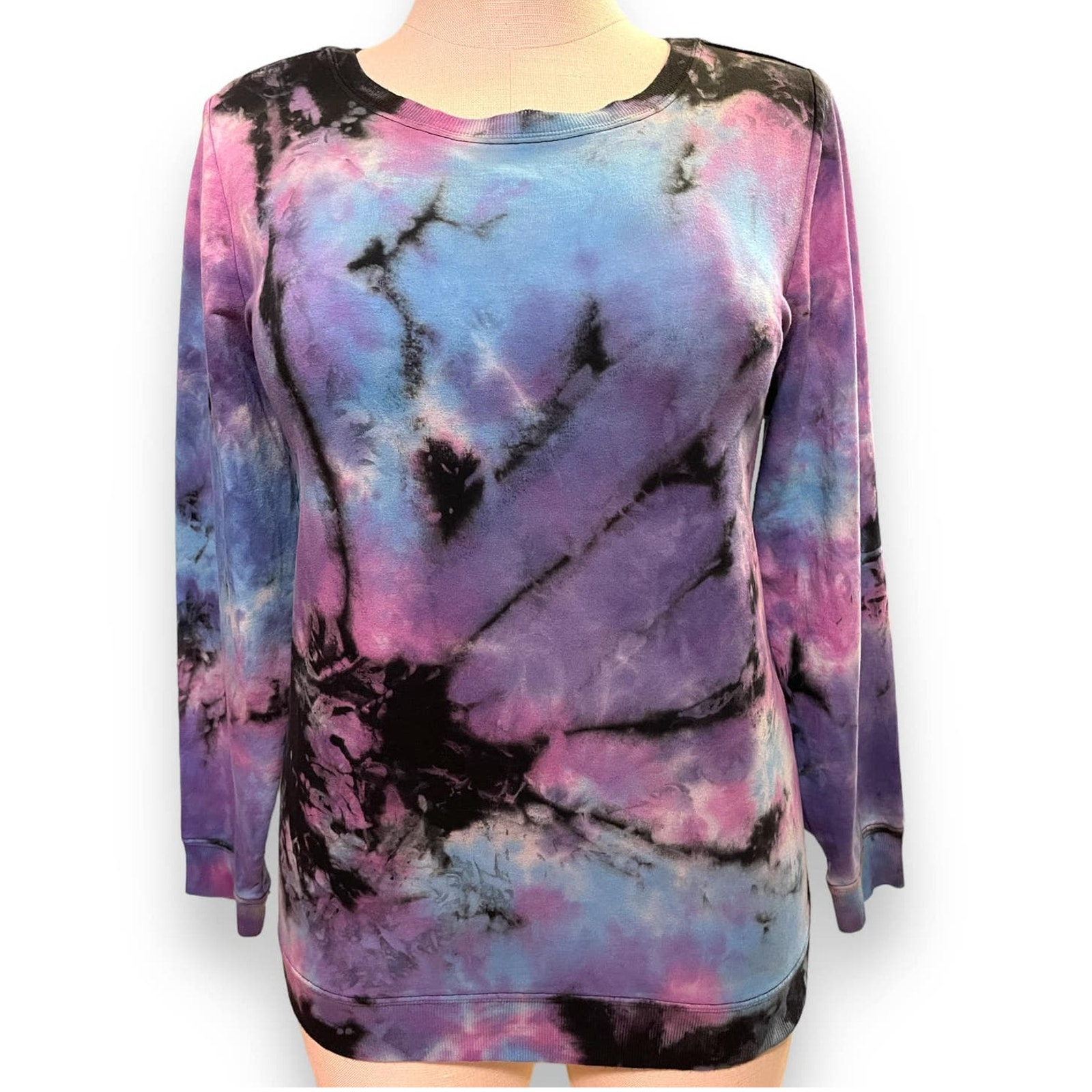 Torrid 4 (4X 26) Pink/Blue/Purple Tie Dye Active Terry Lined Everyday Sweatshirt