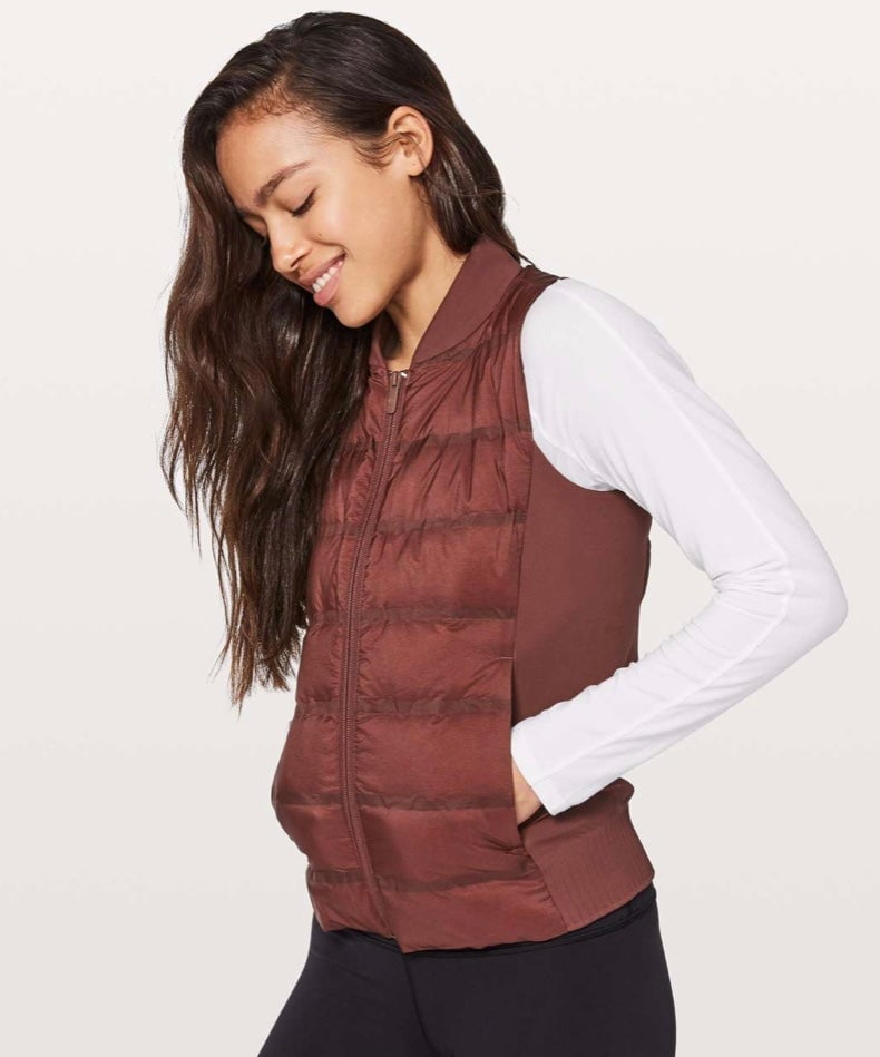 Lululemon Down & Around Vest (Dark Cedar) Size 10 HTF