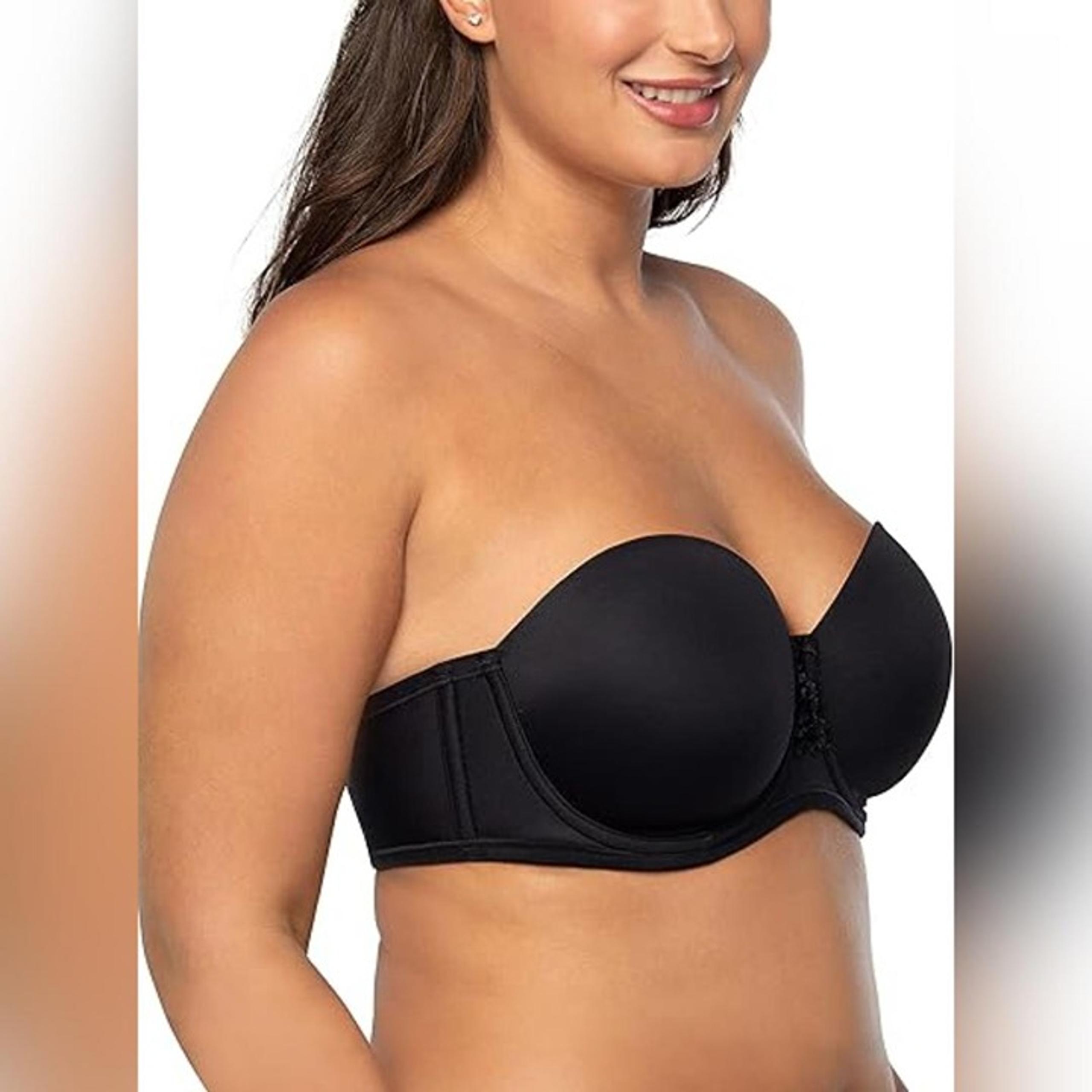 NWT Vanity Fair Back Smoothing Strapless Bra, Black, 36C