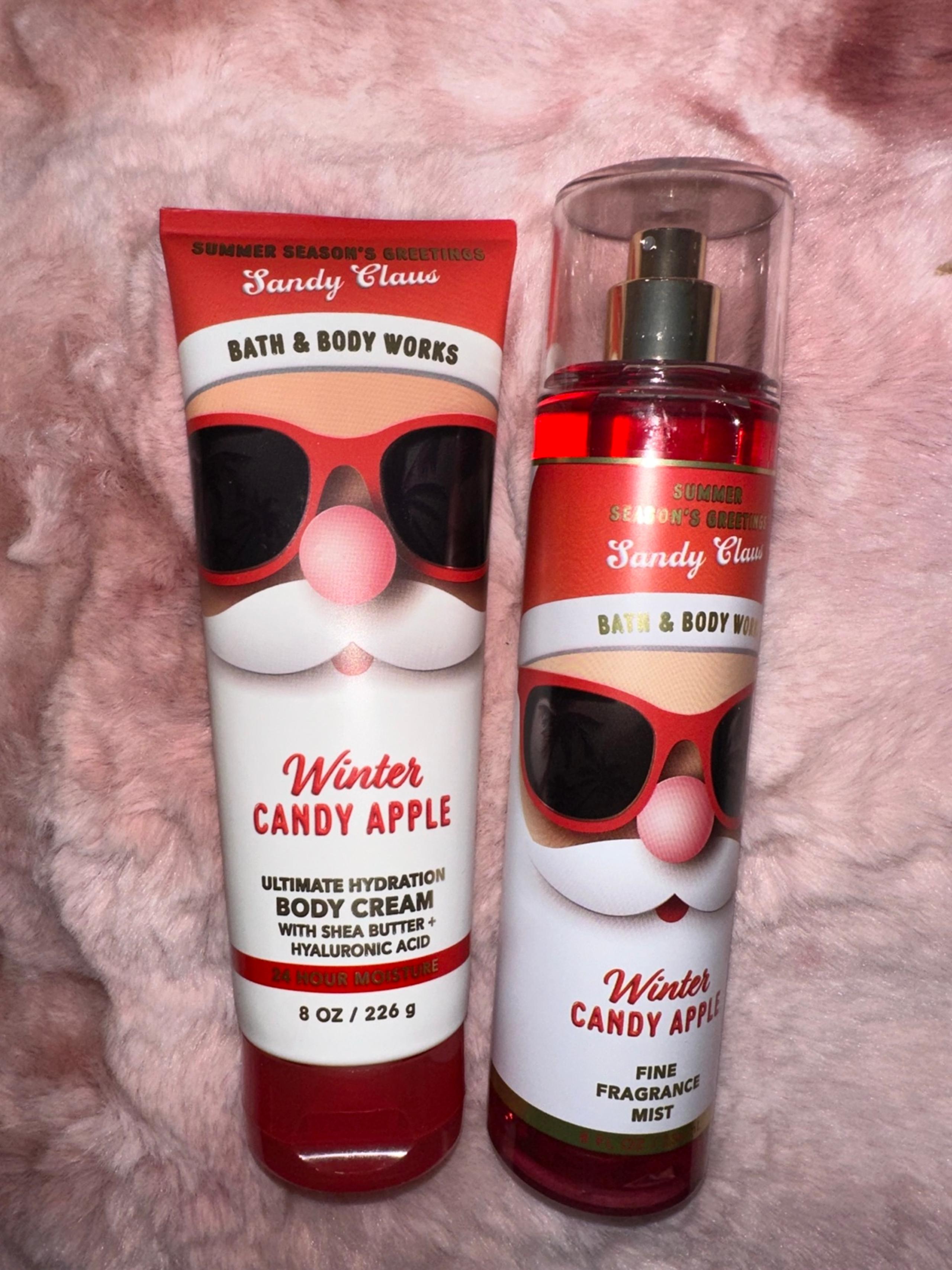 bath & body works winter candy apple fragrance mist body cream bnwt new set