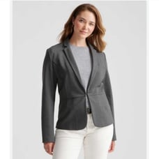 Quince Ultra-Stretch Ponte Blazer Charcoal Women's Size Medium