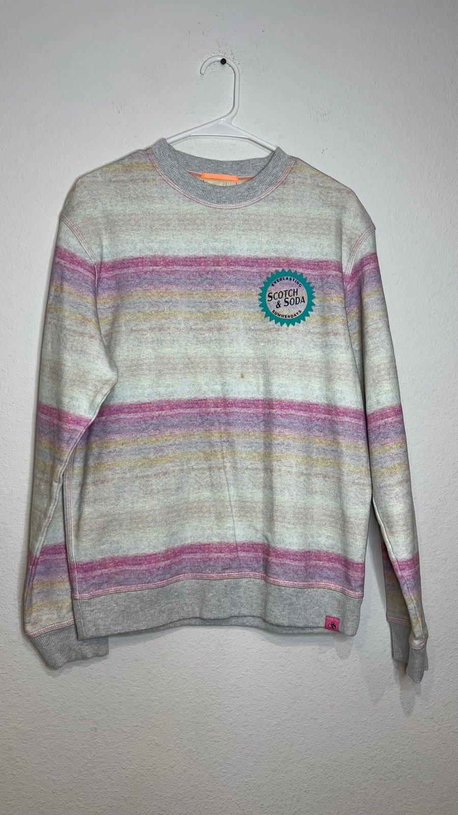 Scotch & Soda Sweater Amsterdam Everlasting Summerdays Size M Cotton Gray Pink