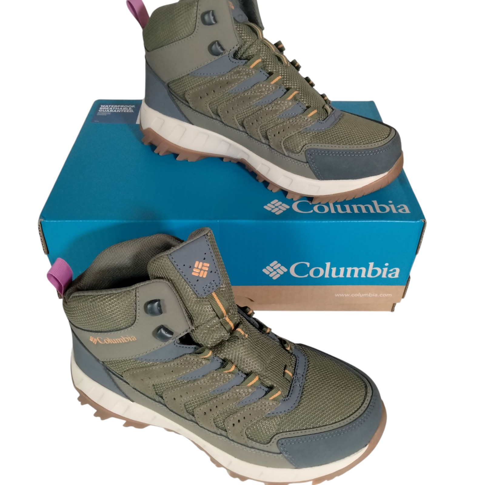 Columbia Women's Strata Green Mid Hiking Boots Size 8 Outdoor Hiking Waterproof