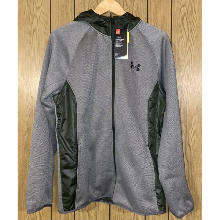 Under Armour Mens GREEN Full Zip Storm Jacket Water Resistant Hoodie 1302443 357