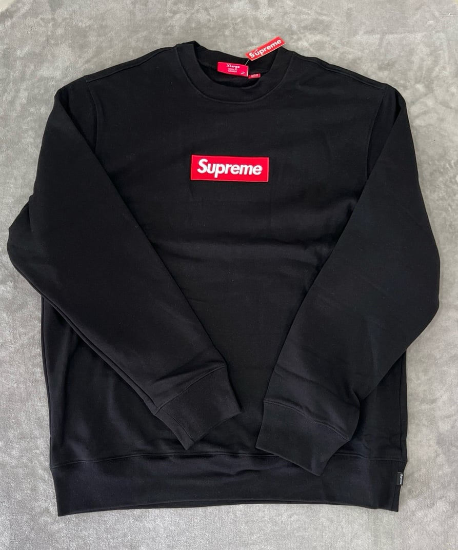 Supreme Box Logo LS Sweatshirt (Black Size XL)