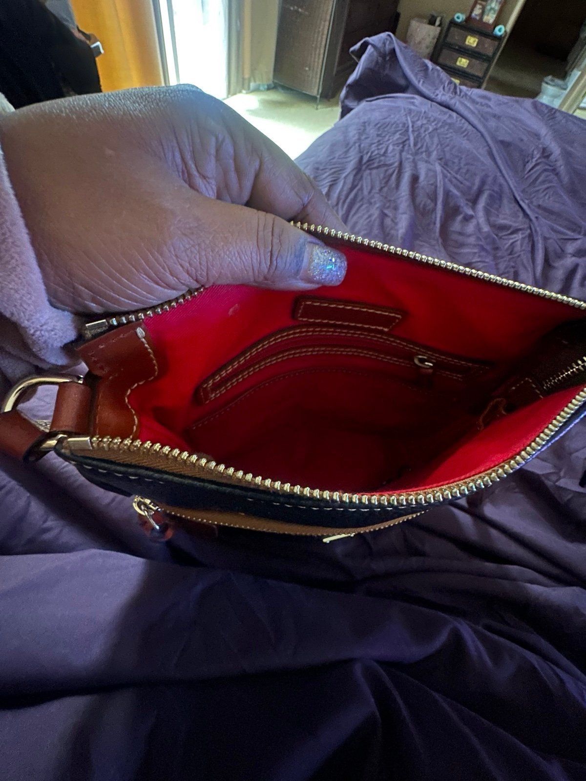 Dooney & Bourke black Pebble Leather Small Presley Crossbody