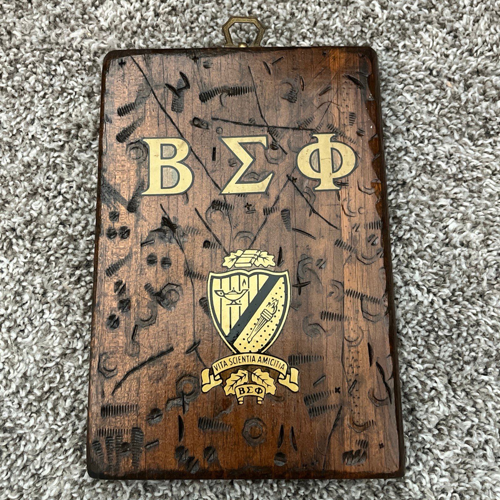Vintage Beta Sigma Phi Wooden Plaque Sorority