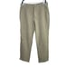 Zara Mens Linen Casual Stripe Straight Leg Relaxed Pants 38 Khaki Green #2247