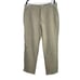 Zara Mens Linen Casual Stripe Straight Leg Relaxed Pants 38 Khaki Green #2247
