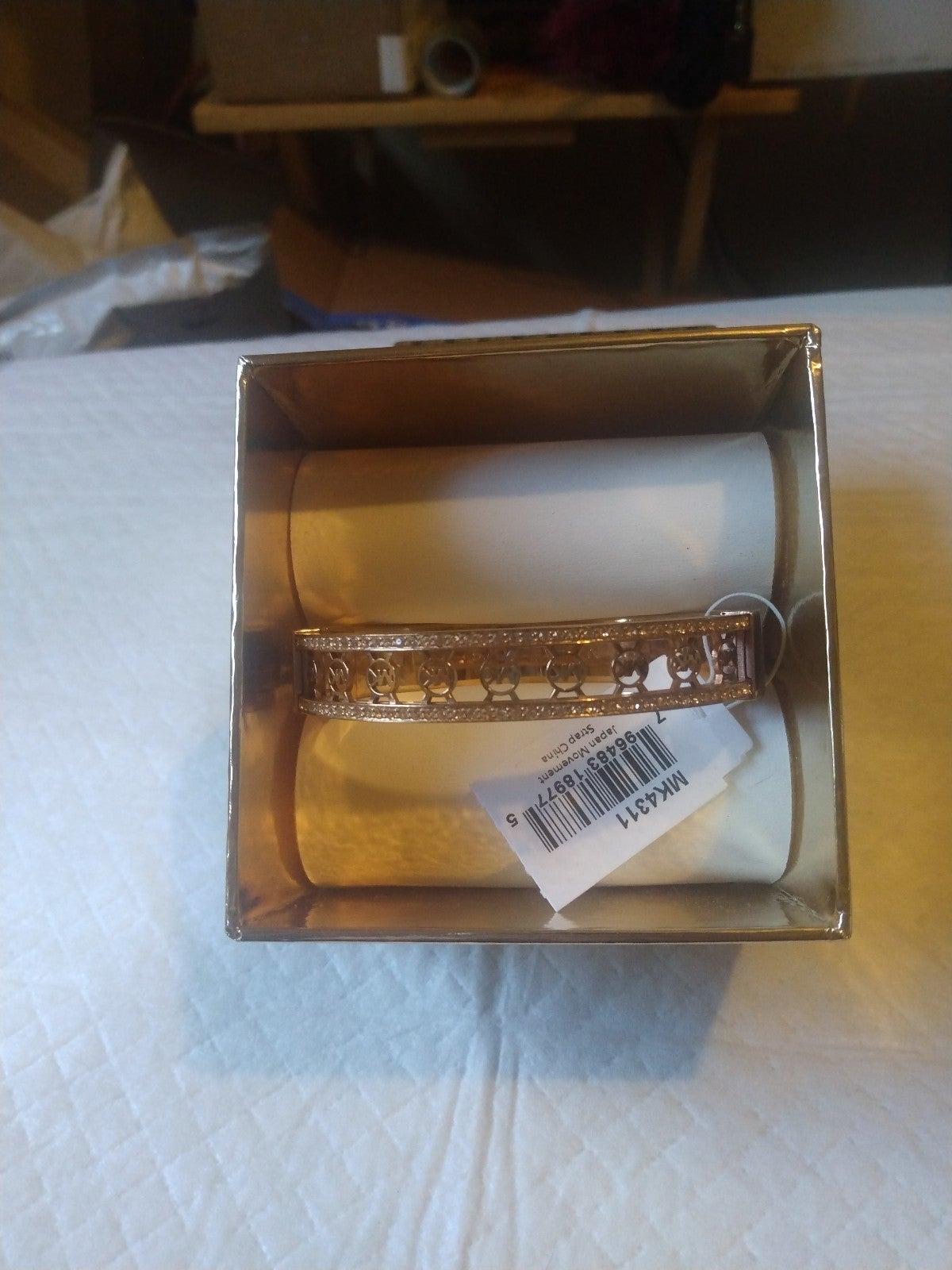 Michael Kors Rose Gold Mk Logo Bracelet New