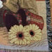 Boyds Bears Black Eyed Susan Tapestry Throw Blanket 100% Cotton w Tags 44 x 64”