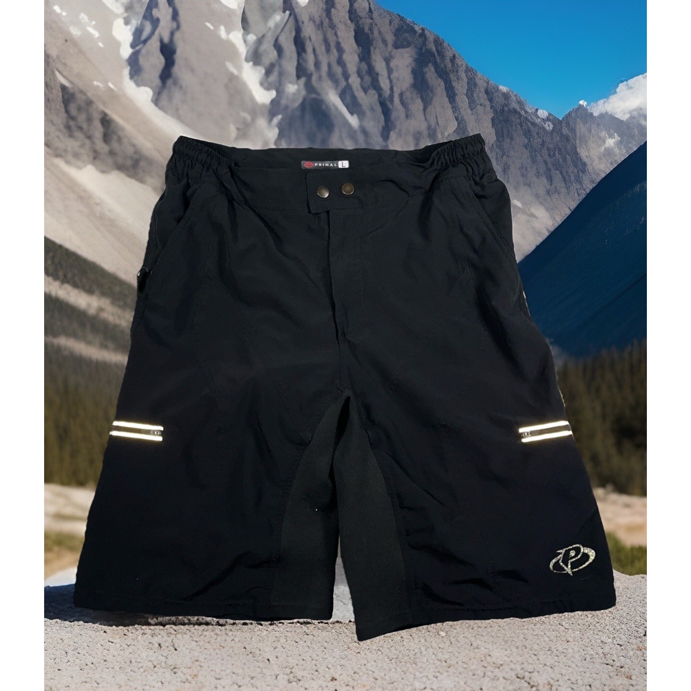 Primal Wear Shorts Mens L Black Modenza Cycling Biking Shorts Lined/Padded EUC