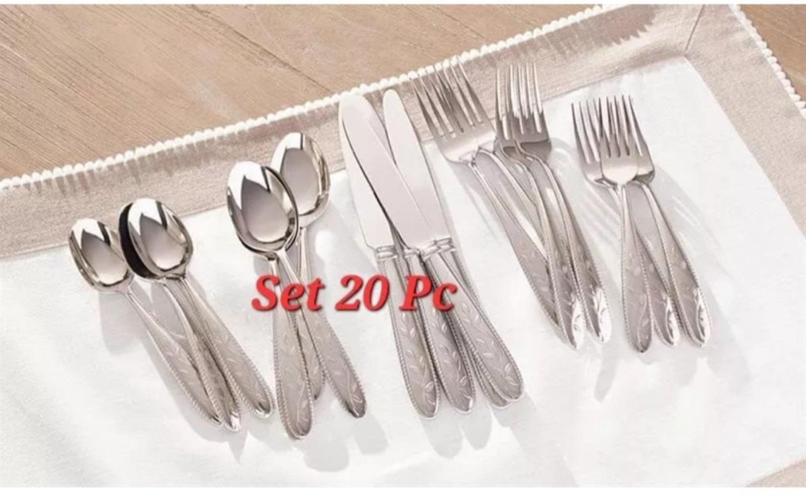 Princess House AMALIA FLATWARE 20-Pc Service 4 3411