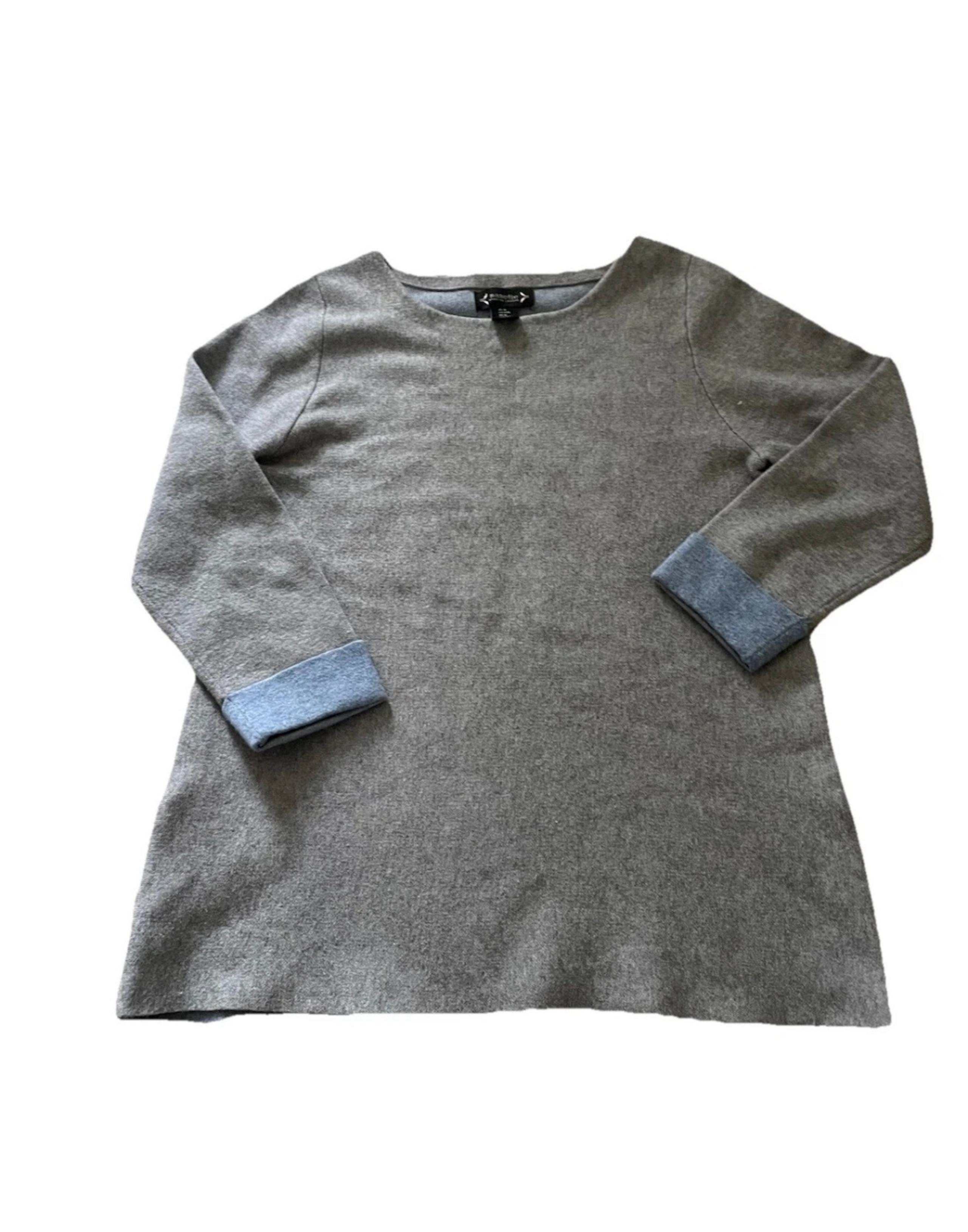 Nanette Lepore size medium gray pullover sweater wool blend quality natural