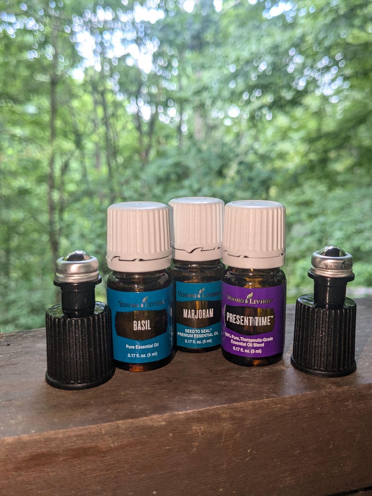 Young Living Essential Oils combo Present Time Marjoram Basil 5 ml