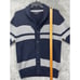 Banana Republic Men's Shawl Collared Knit Cardigan Size Large Navy/Gray Striped