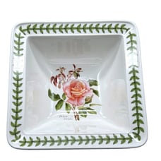 PORTMEIRION Botanic Roses Square Salad Bowl 8.5” Warm Wishes Retired Pattern NIB
