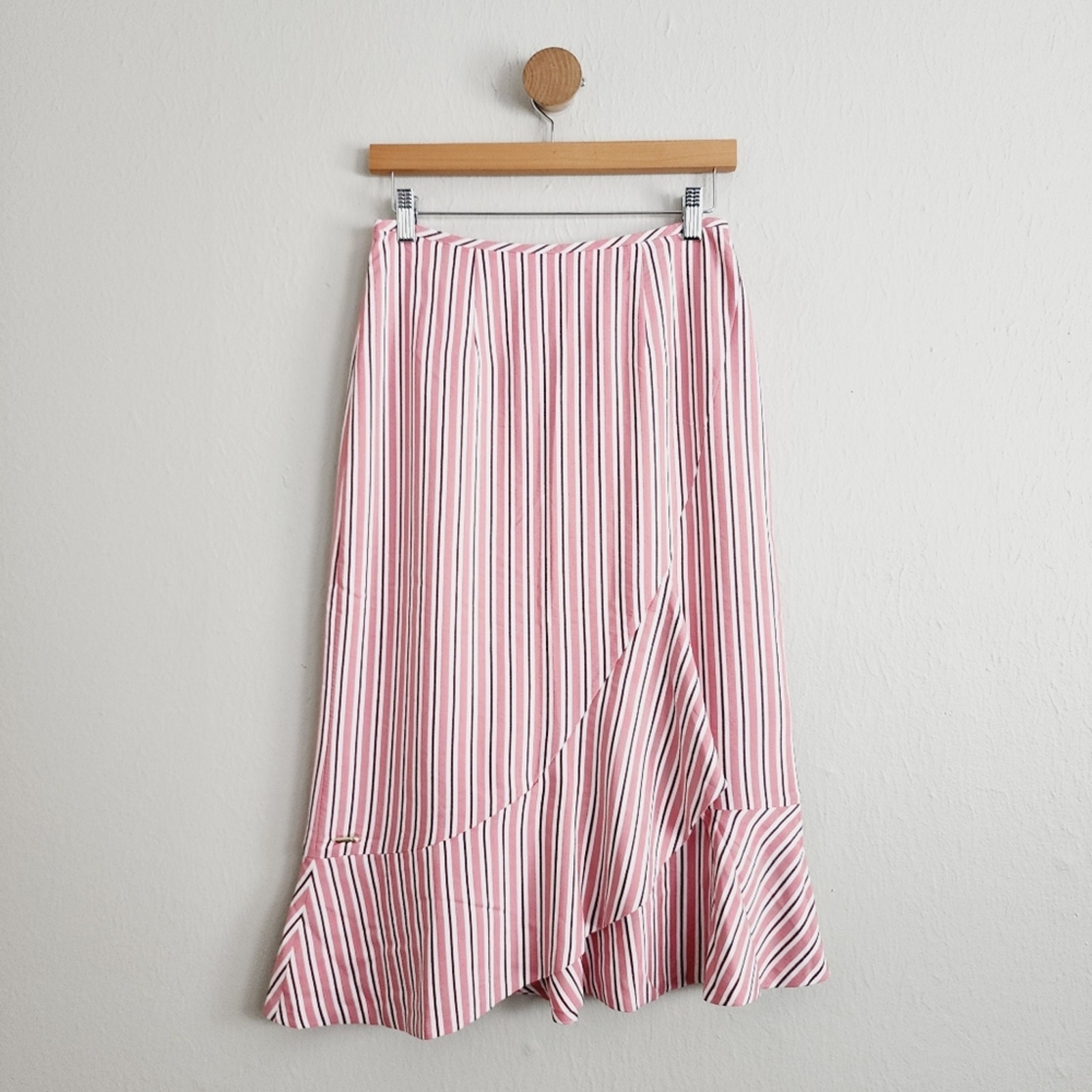 NWT Ted Baker Coryn Striped Asymmetric Ruffle Layered Midi Skirt