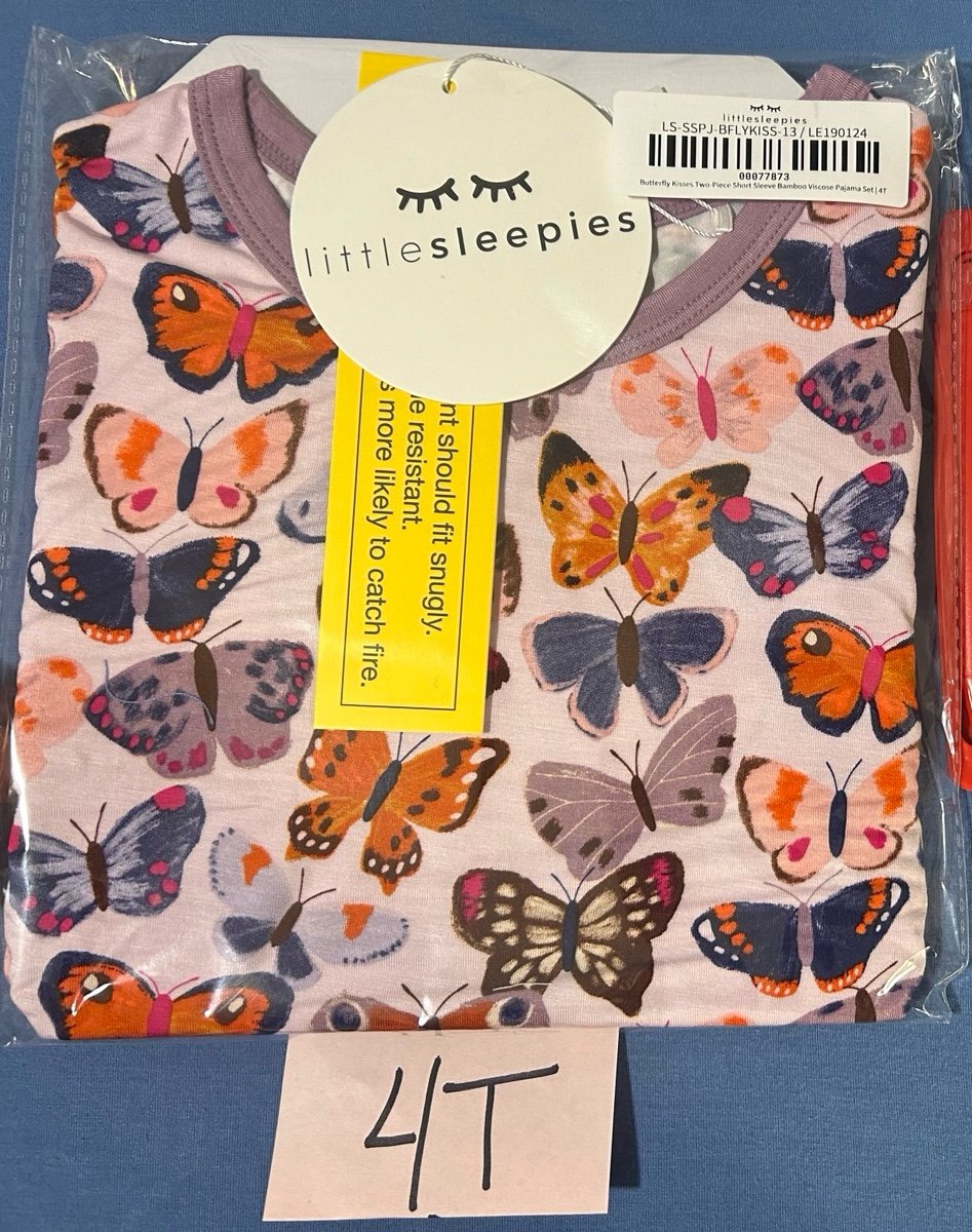 Little Sleepies 4T Butterfly Kisses Short Sleeve & Pants Set