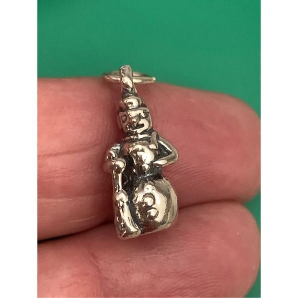 Snowman Sterling Silver Jewelry Charm #winter #snow