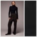 NWT. Zara Black Shoulder Pad Ribbed Knit Sweater. Size L.