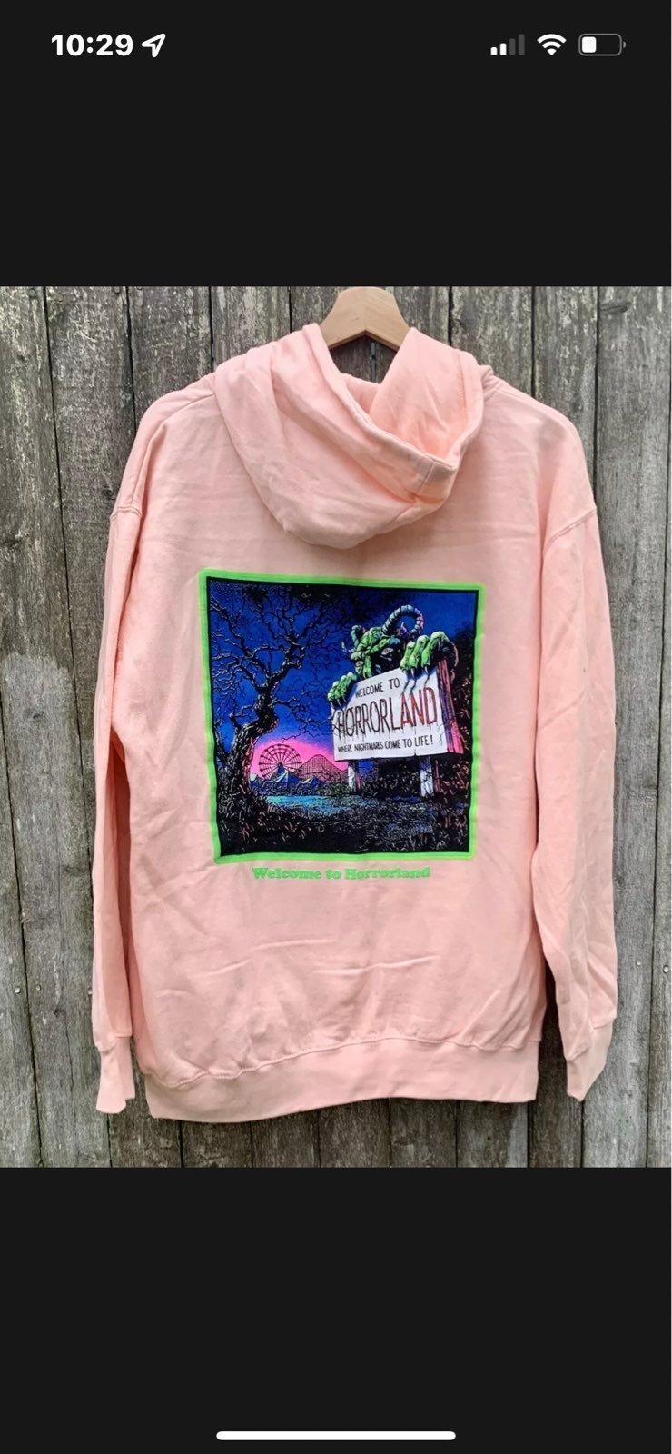 Goosebumps pink Horrorland hoodie Large