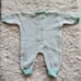 Knitted Once Upon a Time One Piece Outfit Ladybug Buttons Girls Boys Romper Teal