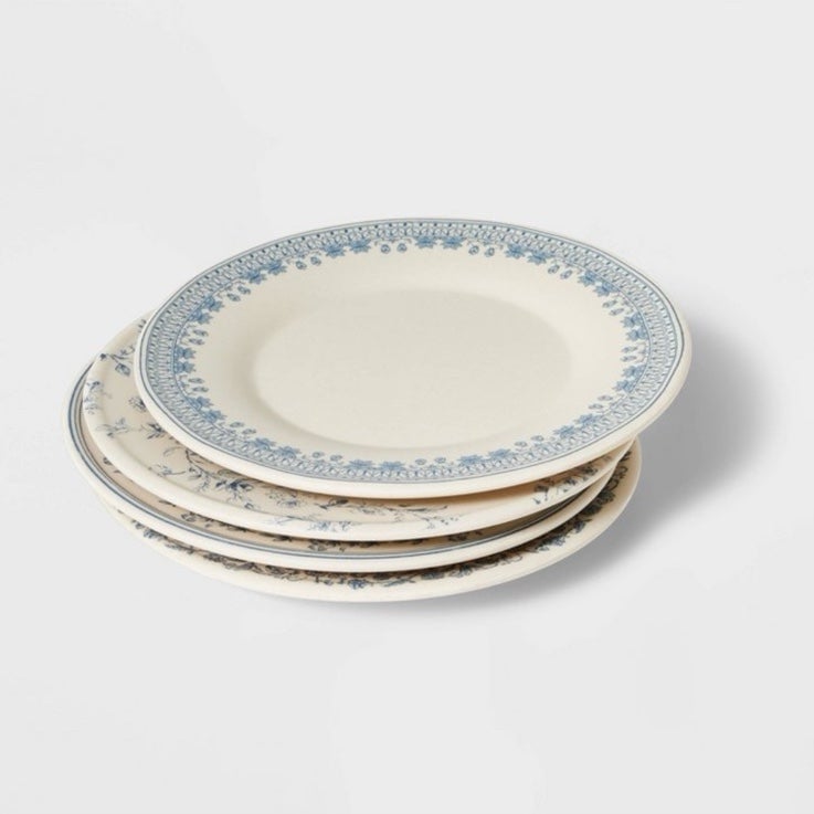 Studio McGee 4pc 8.5 Melamine Mixed Pattern Salad Plate Set-Threshold