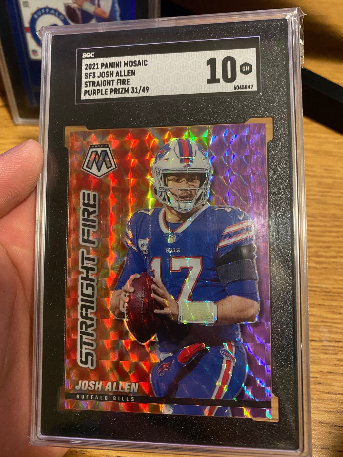 2021 mosaic nfl football Josh Allen Purple Straight Fire /49 SGC 10 Buffalo Bill