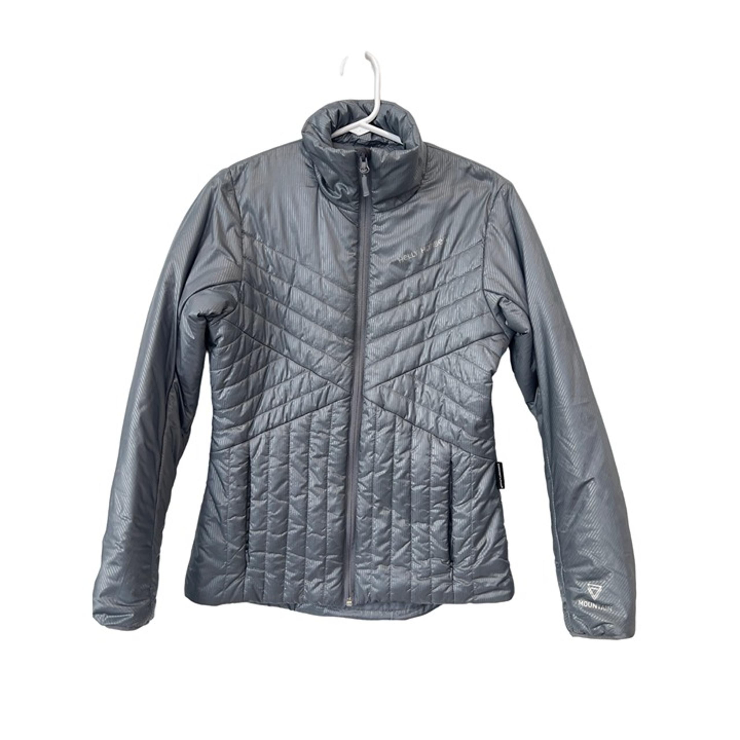 Helly Hansen Full Zip Puffer Jacket Women M Warmcore by Primaloft Gray Outdoor