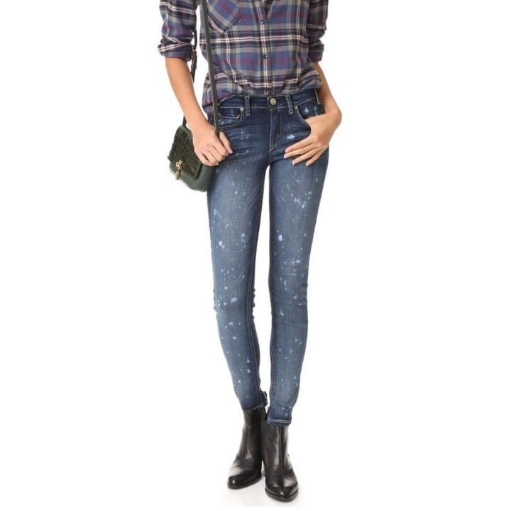McGuire Denim Newton Skinny High Tide Jeans Splatters + Fading