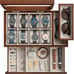 8-Slot Wooden Watch Box with Solid Wood Veneer, 2-Tier Watch Display Case