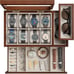 8-Slot Wooden Watch Box with Solid Wood Veneer, 2-Tier Watch Display Case