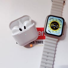 COMBO~Smart Watch Wireless Charging Bluetooth Call + Bluetooth Earbuds Earphone