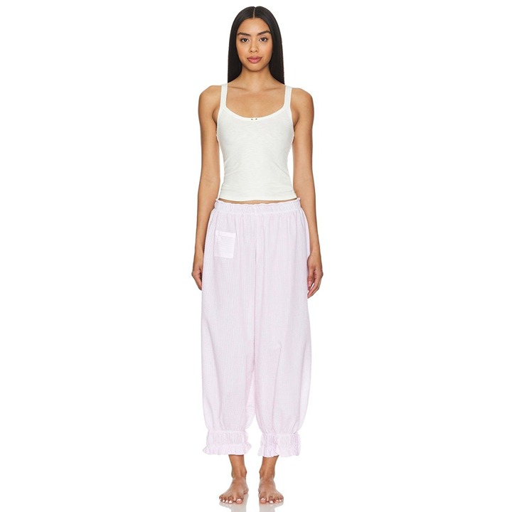 Free People X Intimately FP Cloud Nine Pajama Tank Top in Baby Pink Combo Small