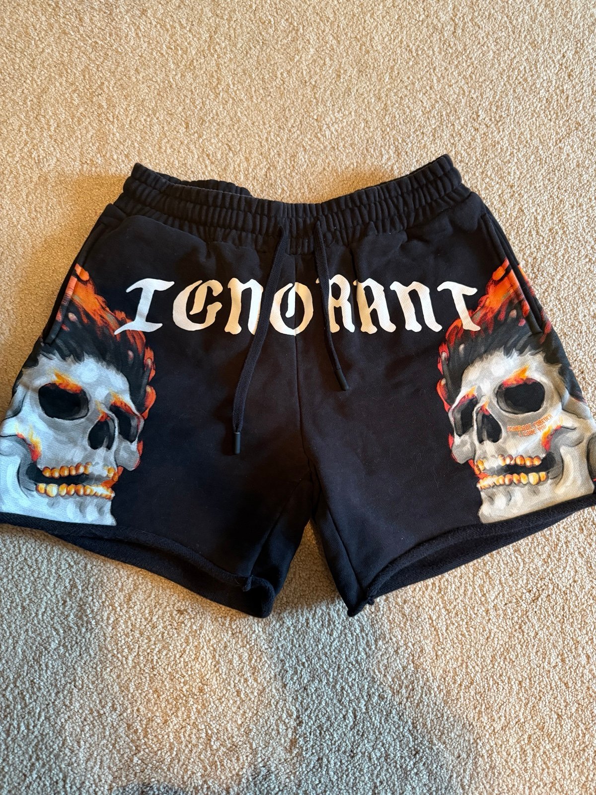 saint jhn ignorant skull shorts