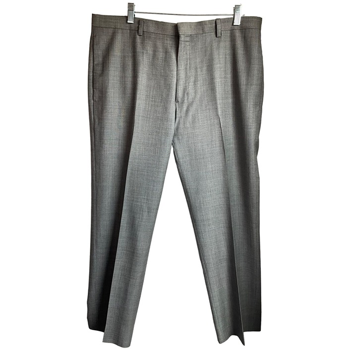 Banana Republic Mens Sz 36 Trousers Pants Gray Classic 100% Wool Formal Business