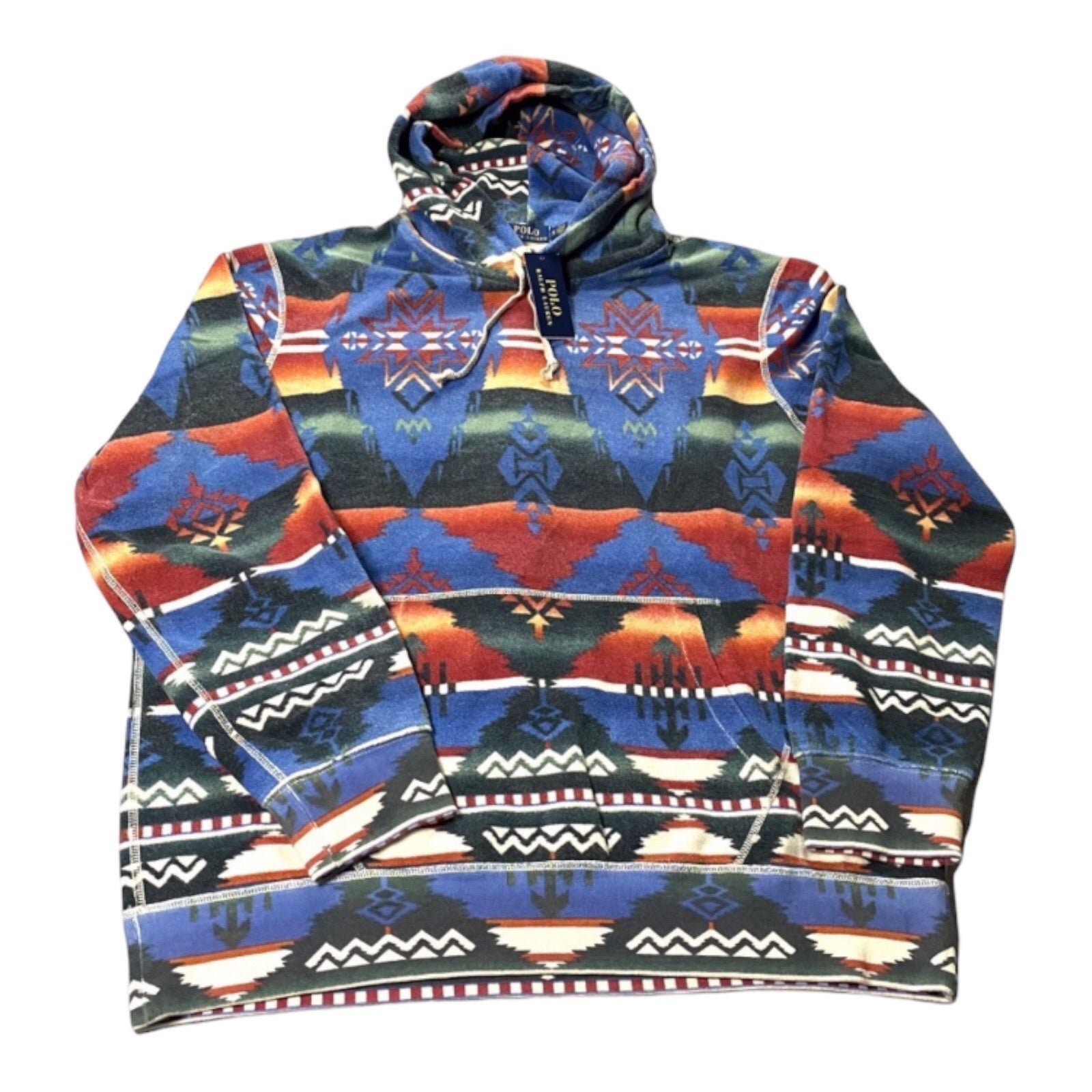 Rare Polo Ralph Lauren Hoodie Aztec Southwestern Mens Size Medium