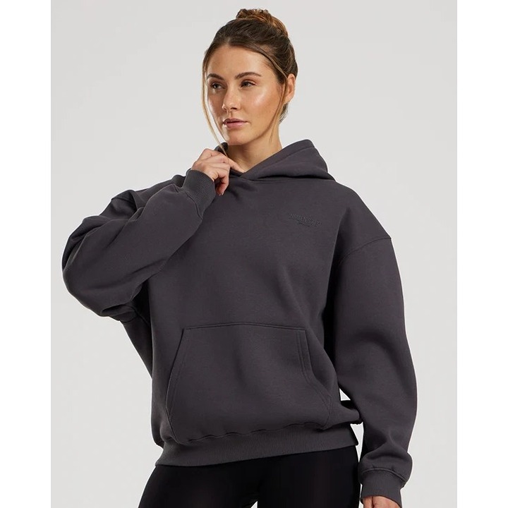 WOMEN'S BEST Comfort Oversized Hoodie In Graphite Size Medium